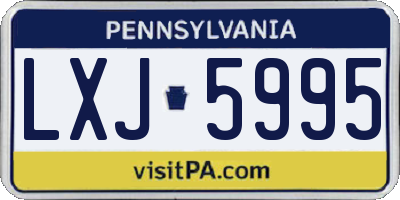 PA license plate LXJ5995