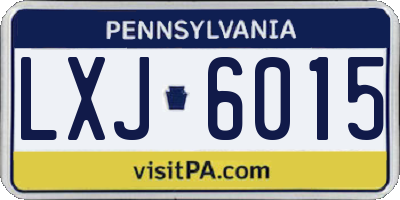 PA license plate LXJ6015