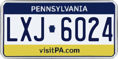 PA license plate LXJ6024