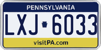 PA license plate LXJ6033