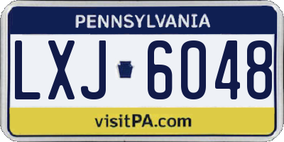 PA license plate LXJ6048