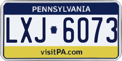 PA license plate LXJ6073