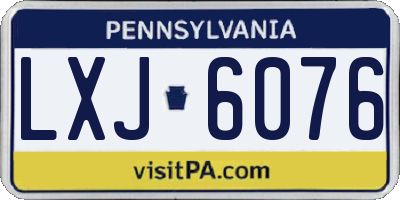 PA license plate LXJ6076