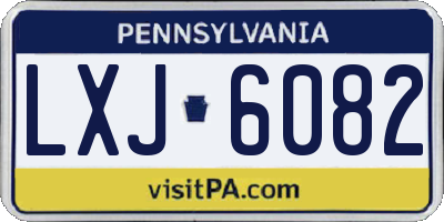 PA license plate LXJ6082