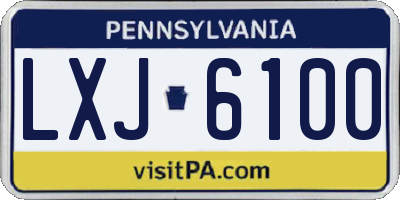 PA license plate LXJ6100