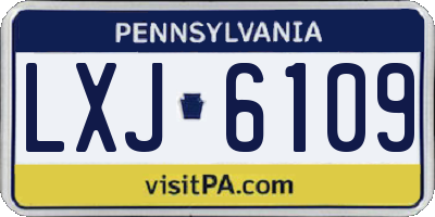 PA license plate LXJ6109