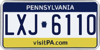 PA license plate LXJ6110