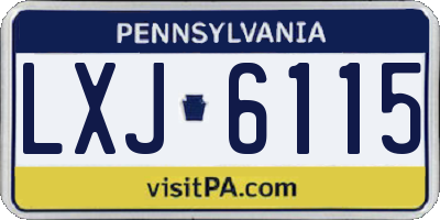 PA license plate LXJ6115