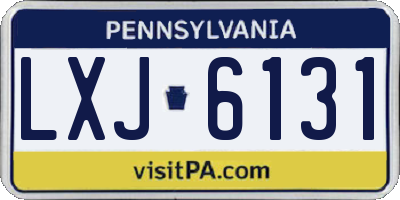 PA license plate LXJ6131