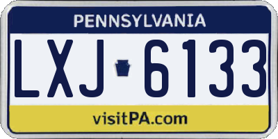 PA license plate LXJ6133