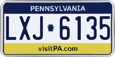 PA license plate LXJ6135