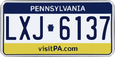 PA license plate LXJ6137