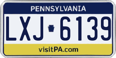 PA license plate LXJ6139