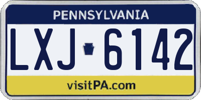 PA license plate LXJ6142