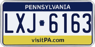 PA license plate LXJ6163