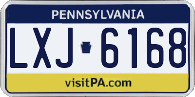 PA license plate LXJ6168