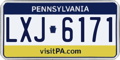PA license plate LXJ6171