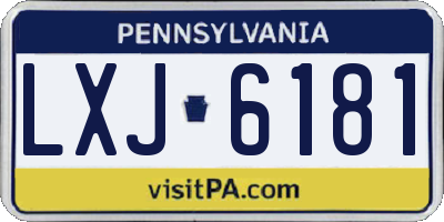 PA license plate LXJ6181