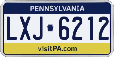 PA license plate LXJ6212