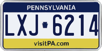 PA license plate LXJ6214