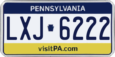 PA license plate LXJ6222