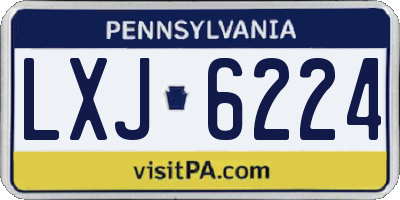PA license plate LXJ6224