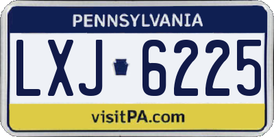 PA license plate LXJ6225