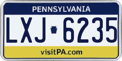 PA license plate LXJ6235