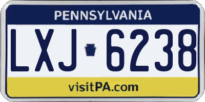 PA license plate LXJ6238