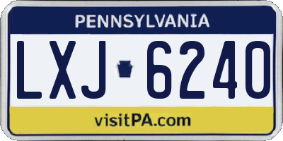 PA license plate LXJ6240