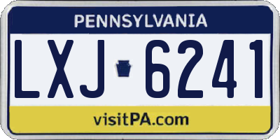 PA license plate LXJ6241