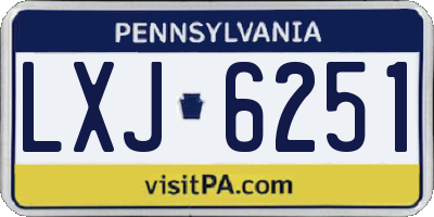 PA license plate LXJ6251