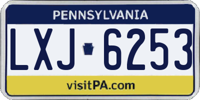 PA license plate LXJ6253