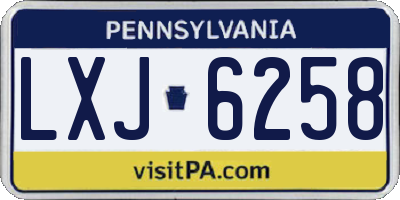 PA license plate LXJ6258