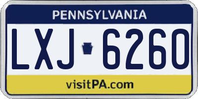 PA license plate LXJ6260