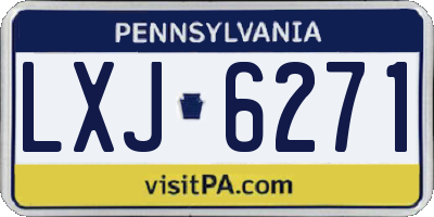 PA license plate LXJ6271