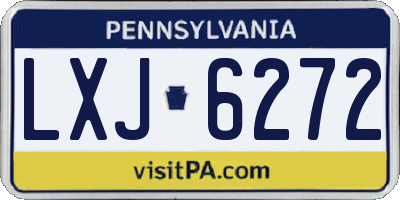 PA license plate LXJ6272