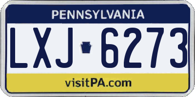 PA license plate LXJ6273