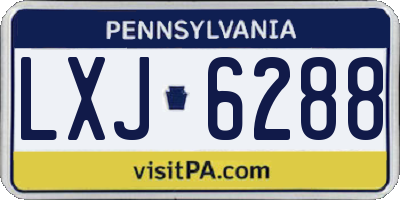 PA license plate LXJ6288