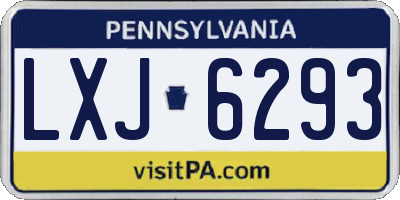 PA license plate LXJ6293