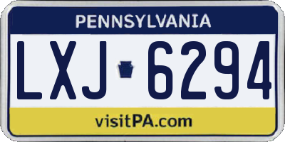 PA license plate LXJ6294