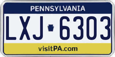 PA license plate LXJ6303