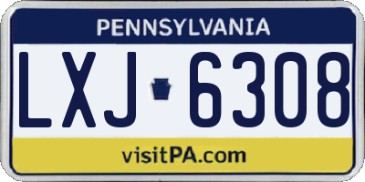 PA license plate LXJ6308