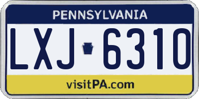PA license plate LXJ6310