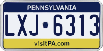 PA license plate LXJ6313