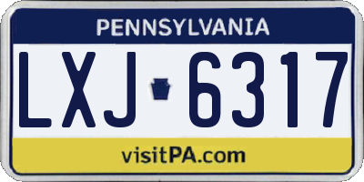 PA license plate LXJ6317