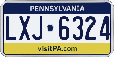 PA license plate LXJ6324