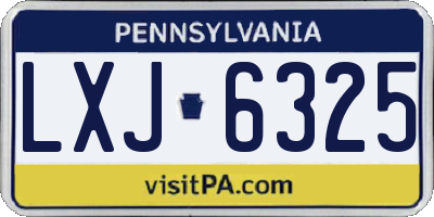 PA license plate LXJ6325