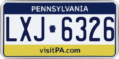 PA license plate LXJ6326