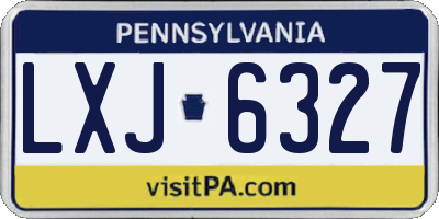 PA license plate LXJ6327